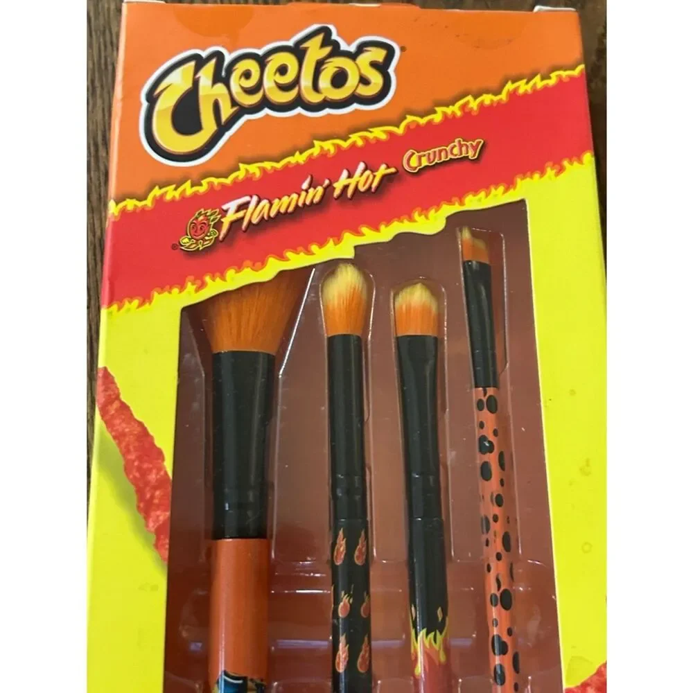 Flamin' Hot Cosmetic Brush Set -Cosmetics Bag ain’t easy being cheesy 🧀